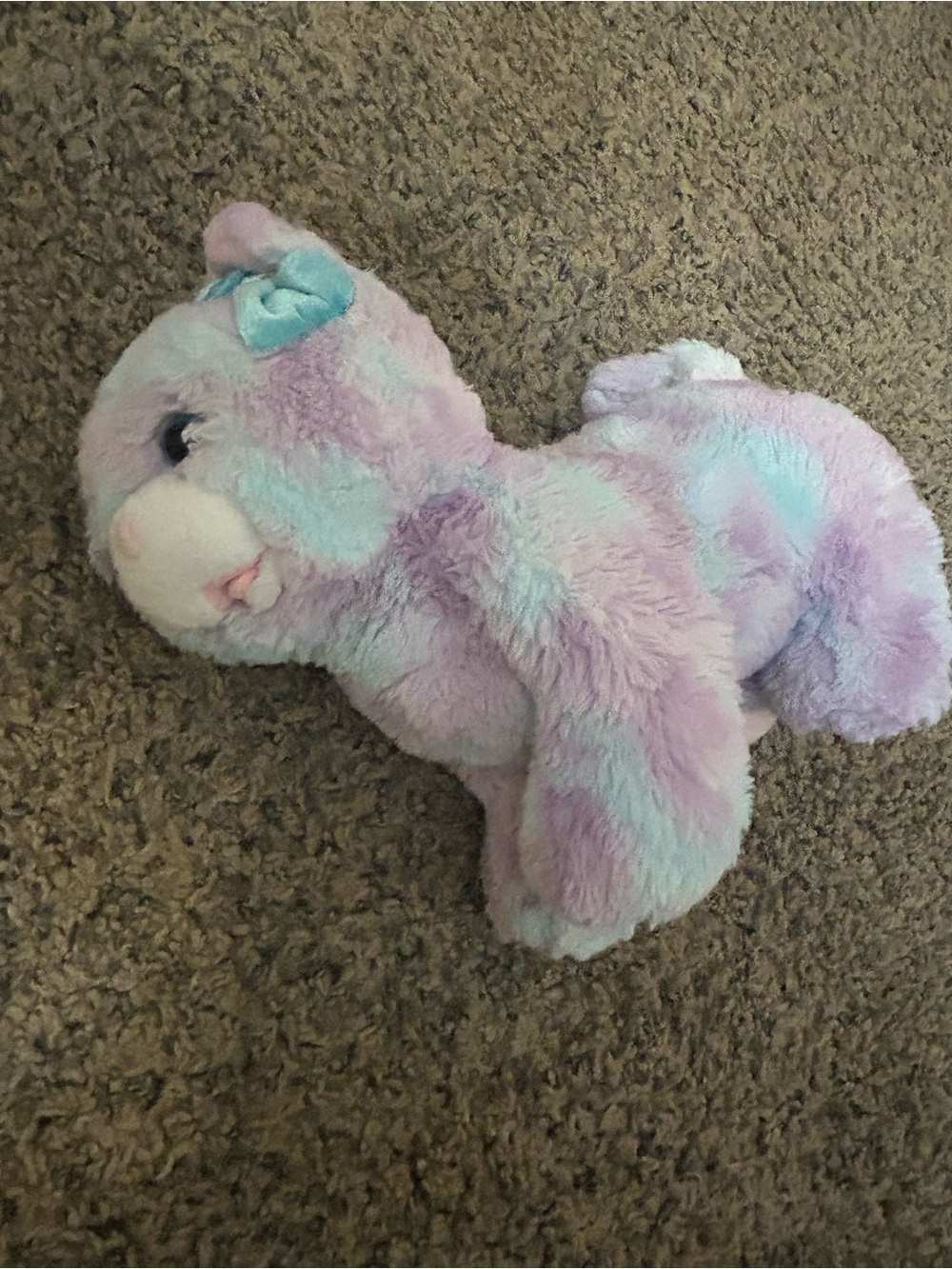 American Girl Doll Cat Plush Purple Teal Blue  12" Soft Stuffed animal